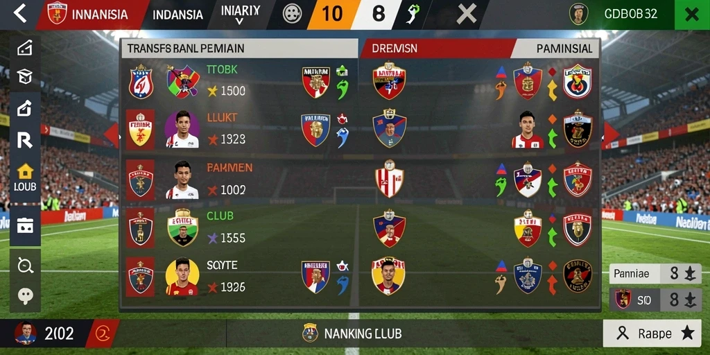 Tampilan karakter menarik dan beragam.