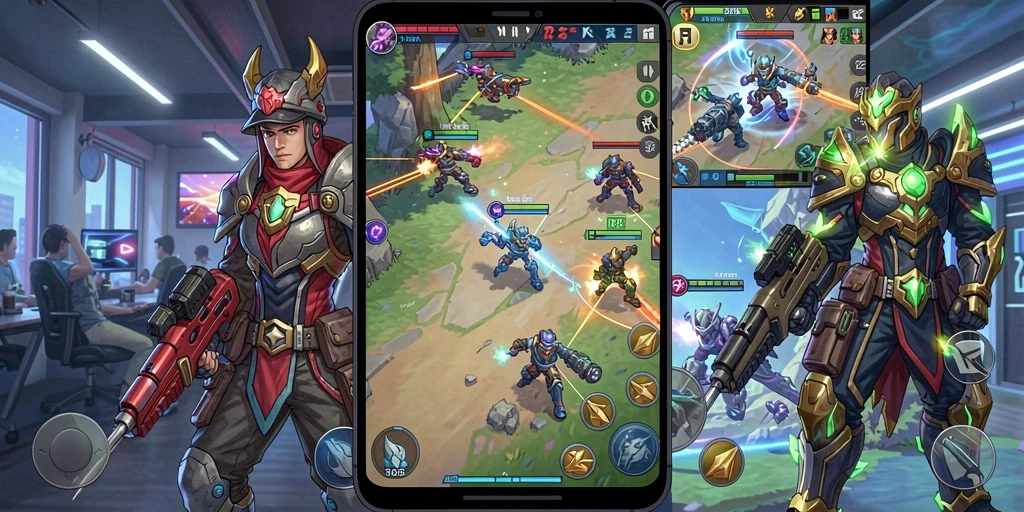 Screenshot menunjukkan tampilan antarmuka yang menarik dan user-friendly.